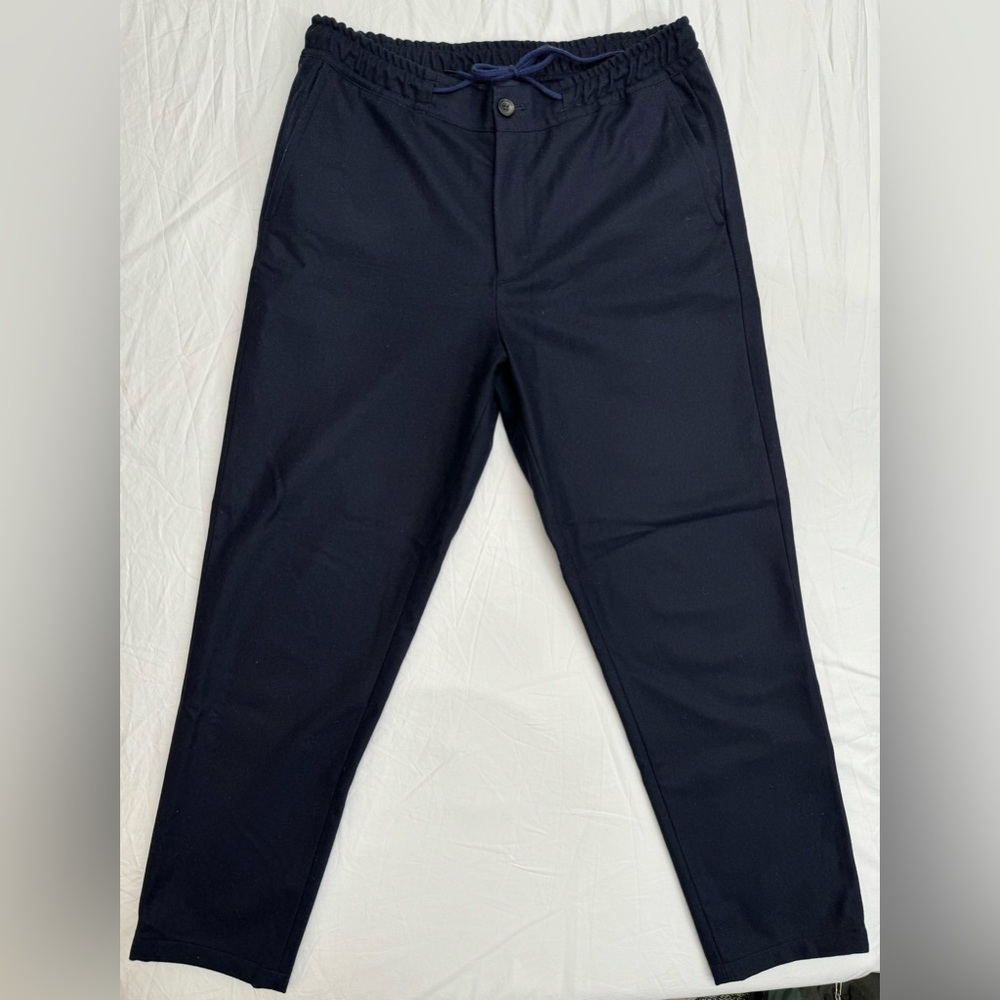 Private White V.C. blue wool ‘Flannel Flanneur Trouser’